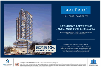Pay 10% now & reserve your home at Sheth Beau Pride in Bandra West, Mumbai
